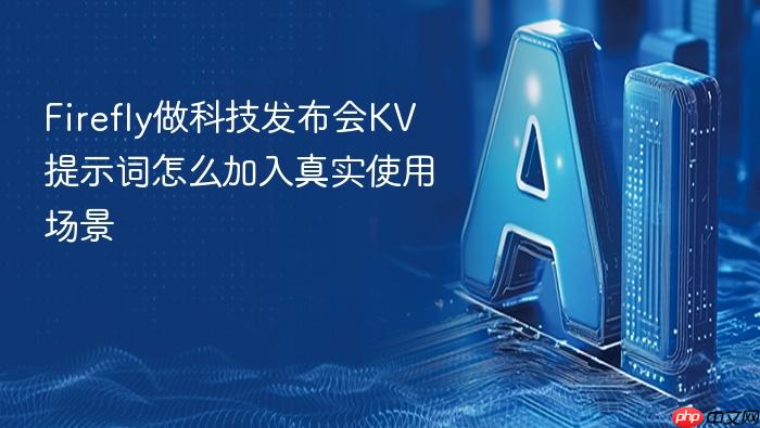 firefly做科技发布会kv提示词怎么加入真实使用场景