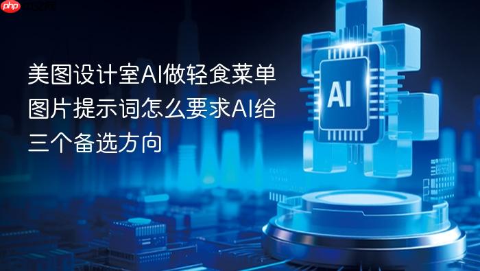 美图设计室ai做轻食菜单图片提示词怎么要求ai给三个备选方向