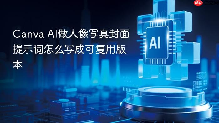 canva ai做人像写真封面提示词怎么写成可复用版本