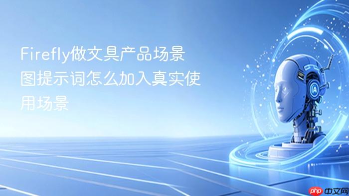firefly做文具产品场景图提示词怎么加入真实使用场景