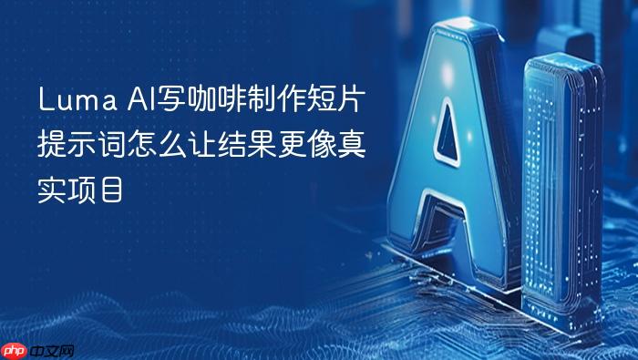 luma ai写咖啡制作短片提示词怎么让结果更像真实项目