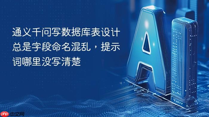 通义千问写数据库表设计总是字段命名混乱,提示词哪里没写清楚