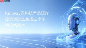 runway写科技产品短片提示词怎么生成三个不同风格版本