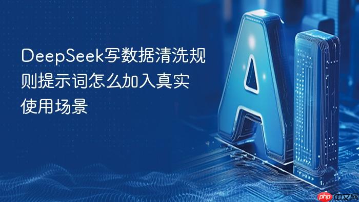 deepseek写数据清洗规则提示词怎么加入真实使用场景