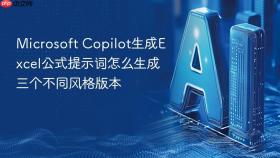 Microsoft Copilot生成Excel公式提示词怎么生成三个不同风格版本
