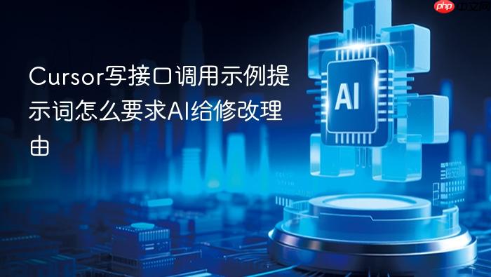 cursor写接口调用示例提示词怎么要求ai给修改理由