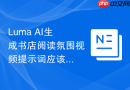 Luma AI生成书店阅读氛围视频提示词应该写哪些限制条件
