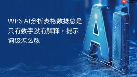 WPS AI分析表格数据总是只有数字没有解释，提示词该怎么改