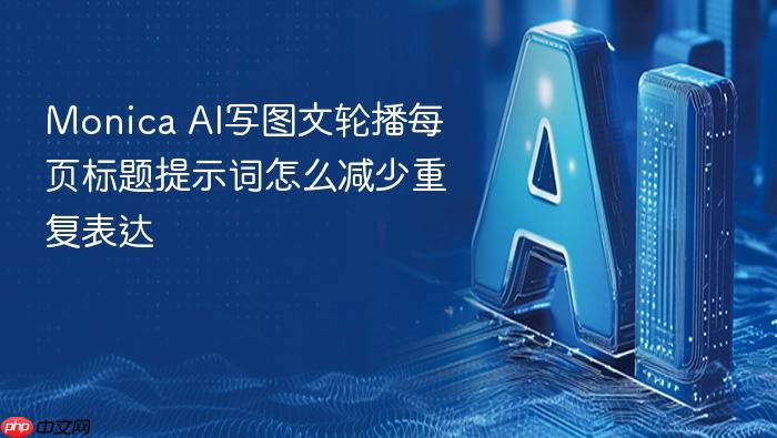 monica ai写图文轮播每页标题提示词怎么减少重复表达