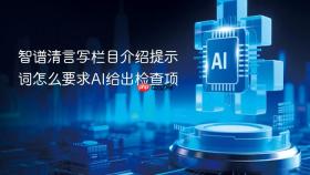 智谱清言写栏目介绍提示词怎么要求AI给出检查项