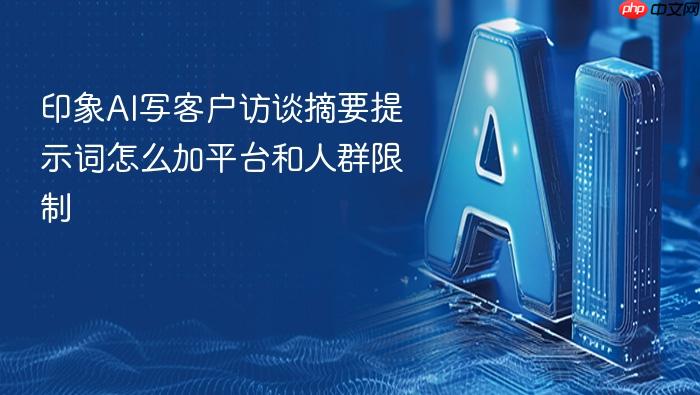 印象ai写客户访谈摘要提示词怎么加平台和人群限制