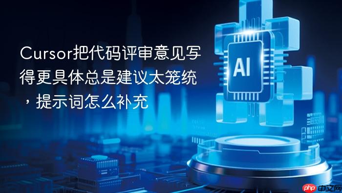 cursor把代码评审意见写得更具体总是建议太笼统,提示词怎么补充