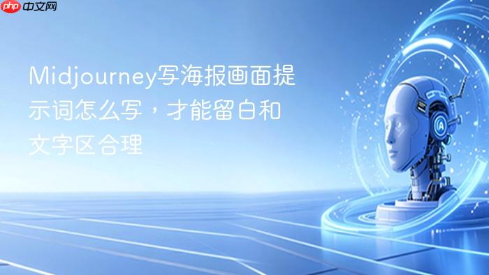 midjourney写海报画面提示词怎么写,才能留白和文字区合理
