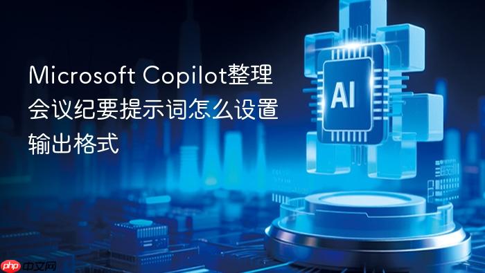 microsoft copilot整理会议纪要提示词怎么设置输出格式