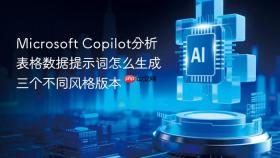 microsoft copilot分析表格数据提示词怎么生成三个不同风格版本