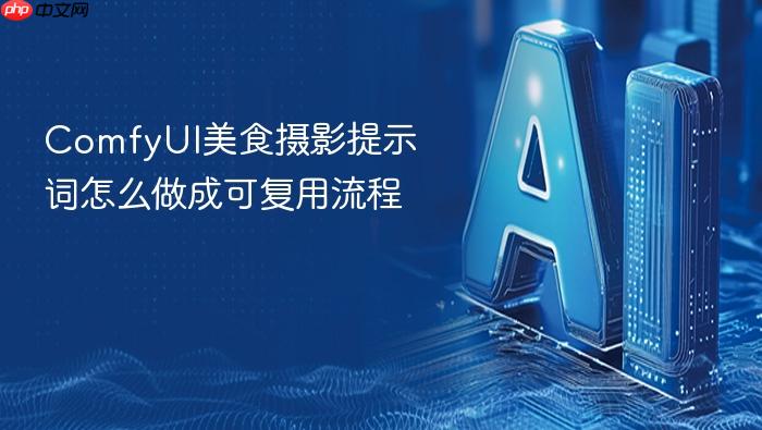 comfyui美食摄影提示词怎么做成可复用流程