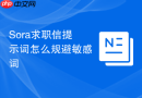 Sora求职信提示词怎么规避敏感词