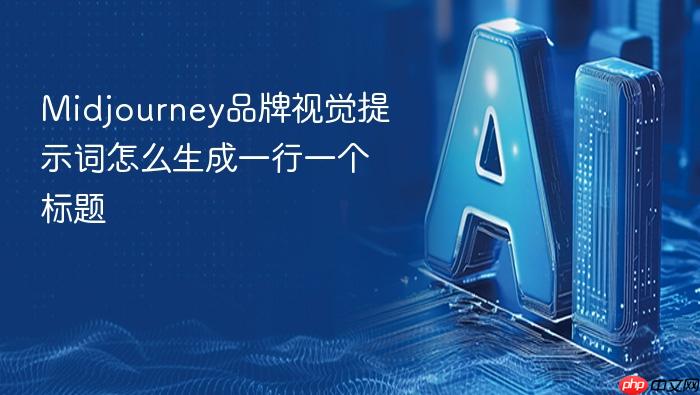 midjourney品牌视觉提示词怎么生成一行一个标题