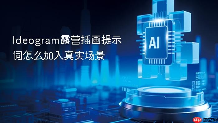 ideogram露营插画提示词怎么加入真实场景