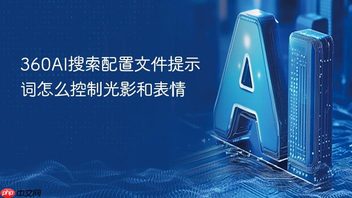 360ai搜索配置文件提示词怎么控制光影和表情