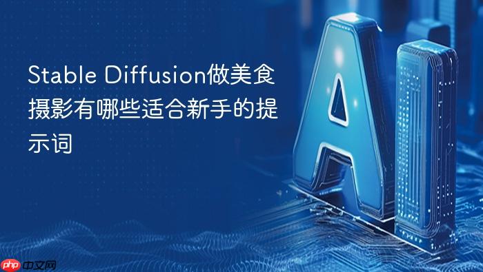 stable diffusion做美食摄影有哪些适合新手的提示词