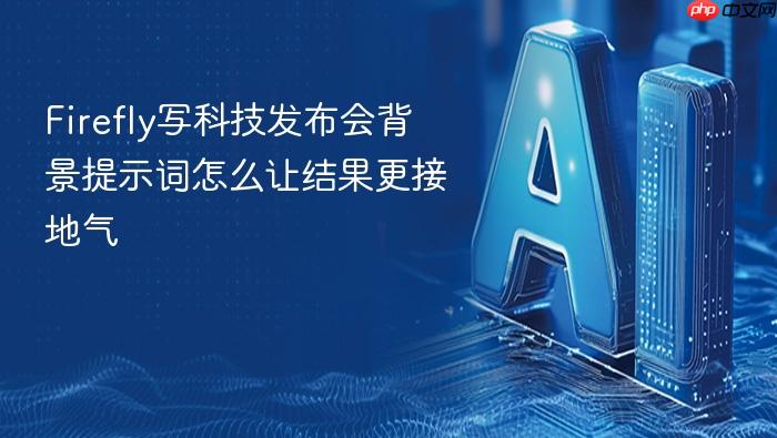 firefly写科技发布会背景提示词怎么让结果更接地气