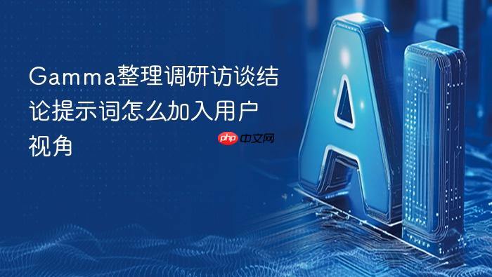 gamma整理调研访谈结论提示词怎么加入用户视角