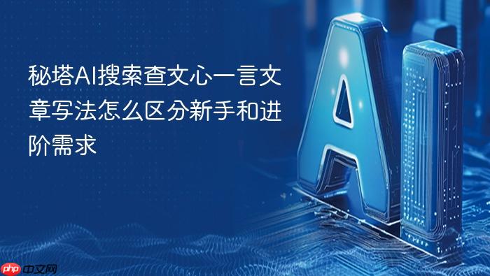 秘塔ai搜索查文心一言文章写法怎么区分新手和进阶需求