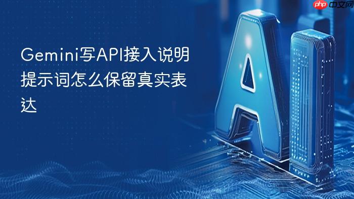 gemini写api接入说明提示词怎么保留真实表达