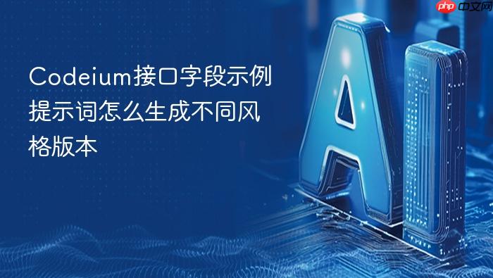 codeium接口字段示例提示词怎么生成不同风格版本