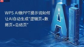 WPS AI做PPT提示词如何让AI自动生成“逻辑页+数据页+总结页”