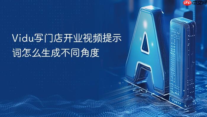 vidu写门店开业视频提示词怎么生成不同角度