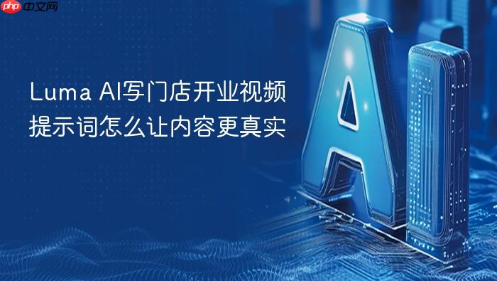 luma ai写门店开业视频提示词怎么让内容更真实