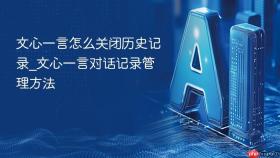 文心一言怎么关闭历史记录_文心一言对话记录管理方法