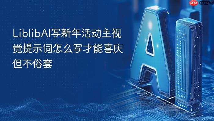 liblibai写新年活动主视觉提示词怎么写才能喜庆但不俗套