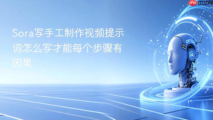 sora写手工制作视频提示词怎么写才能每个步骤有因果