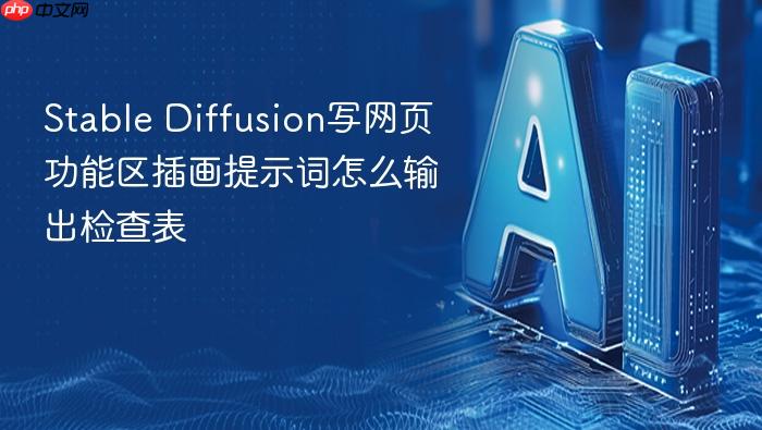 stable diffusion写网页功能区插画提示词怎么输出检查表