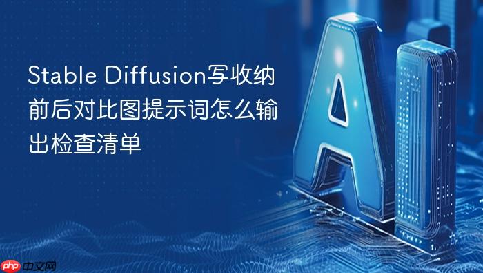 stable diffusion写收纳前后对比图提示词怎么输出检查清单