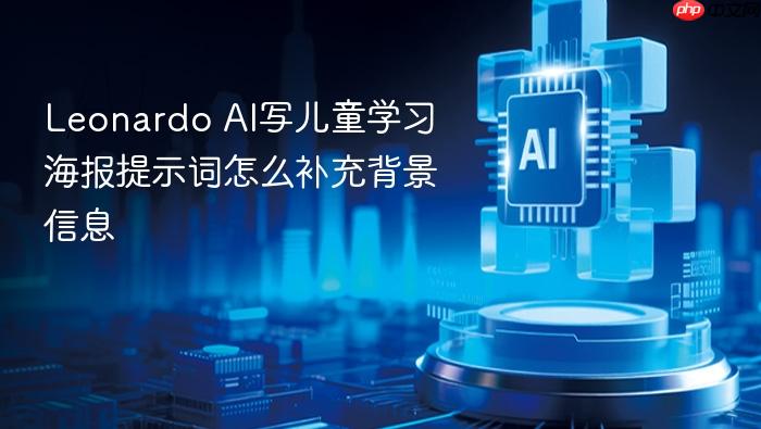 leonardo ai写儿童学习海报提示词怎么补充背景信息