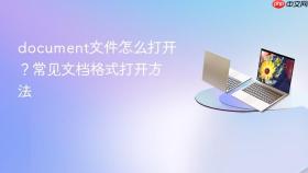 document文件怎么打开？常见文档格式打开方法