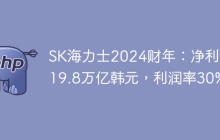 SK海力士2024财年：净利润19.8万亿韩元，利润率30%