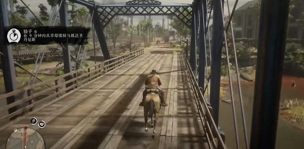 荒野大镖客2骑手挑战6怎么完成 不沾水的9分钟极限冲刺!