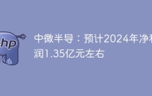 中微半导：预计2024年净利润1.35亿元左右