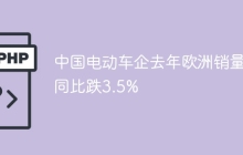 中国电动车企去年欧洲销量同比跌3.5%