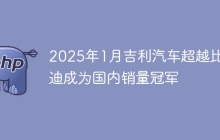 2025年1月吉利汽车超越比亚迪成为国内销量冠军