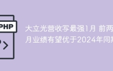大立光营收写最强1月 前两月业绩有望优于2024年同期