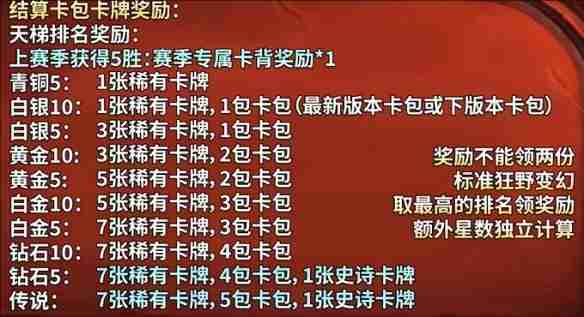 炉石传说月初段位继承规则是什么 炉石传说月初段位继承规则介绍