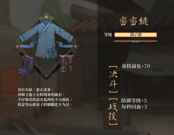 《活侠传》密密缝防具获取方式说明