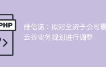 维信诺：拟对全资子公司霸州云谷业务规划进行调整