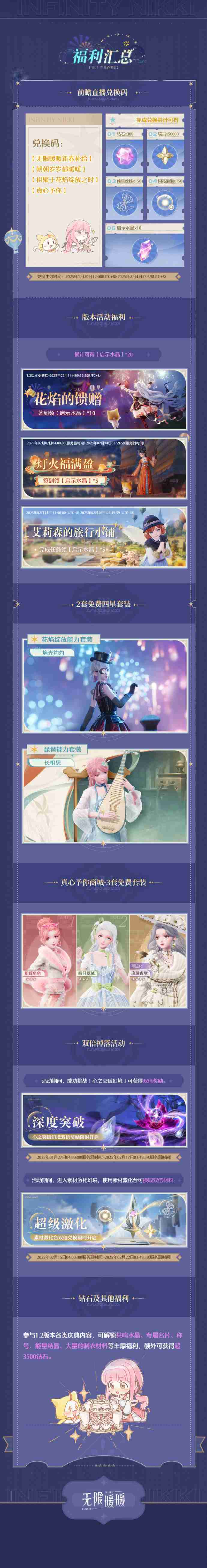 无限暖暖1.2兑换码一览
